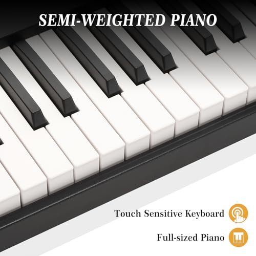 Coucheta - Digital Piano 88 Key Full Size Semi Weighted Electronic Keyboard Piano Set